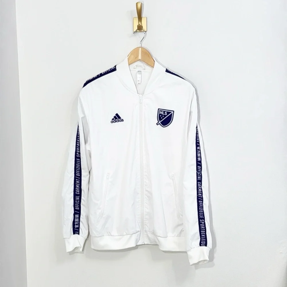 ADIDAS MLS Jacket All Star Game Full Zip Front, Zipper Pockets Like New! Size L - Picture 3 of 8